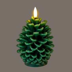 Luxe Collection Natural Glow Green Pinecone LED Wax Candle - image 2
