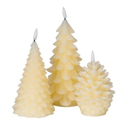 Luxe Collection Natural Glow Cream Pinecone LED Wax Candle - image 3