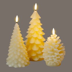 Luxe Collection Natural Glow Cream Pinecone LED Wax Candle - image 4