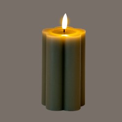 Luxe Collection Natural Glow 2.75x5 Grey Pillar LED Candle - image 2