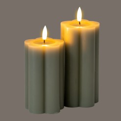 Luxe Collection Natural Glow 2.75x6 Grey Pillar LED Candle - image 4