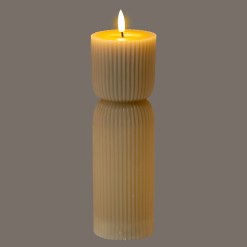 Luxe Collection Natural Glow 2.75x10 Stone Carved LED Candle - image 2