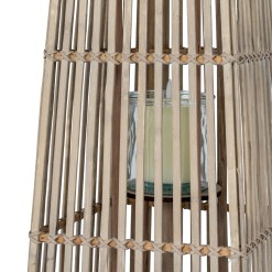 Medium Silo Wicker Lantern With Glass Holder - image 4