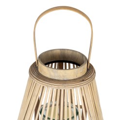 Large Peardrop Wicker Lantern With Glass Holder - image 3