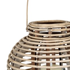 Large Round Willow Lantern With Glass Holder - image 4