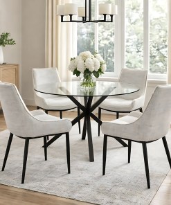 Monza Round Glass Dining Table