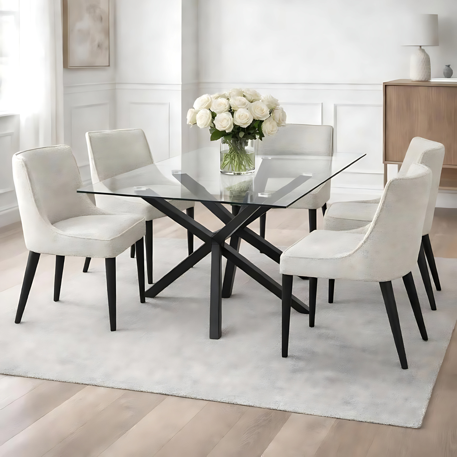 Monza Rectangular Glass Dining Table
