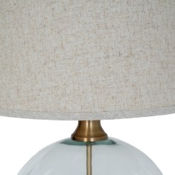 Lunel Glass Orb Table Lamp With Edged Linen Shade - image 4