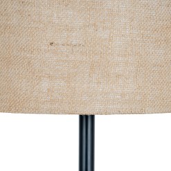 Black Cannon Table Lamp With Hessian Shade - image 4
