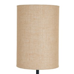 Black Cannon Floor Lamp With Hessian Shade - image 3