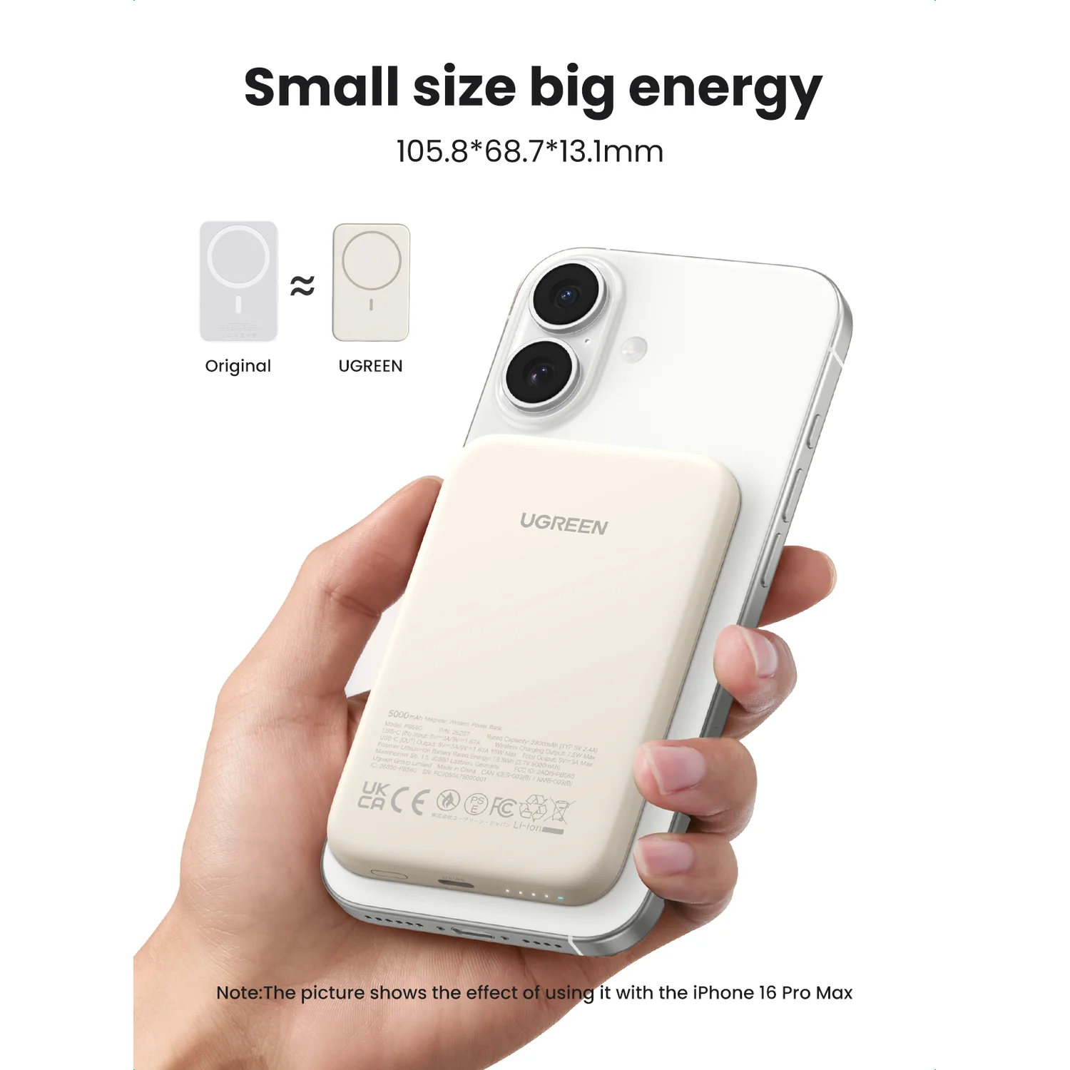 Ugreen 25207 power bank 5000 mAh Wireless charging Black - image 8