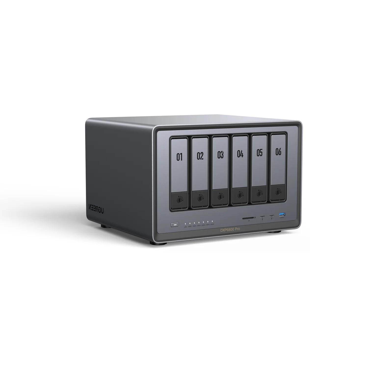 Ugreen NETWORK ATTACHED DXP6800PR DISKLESUK NAS Desktop Intel® Core™ i5 i5-1235U 8 GB DDR5 UGOS PRO