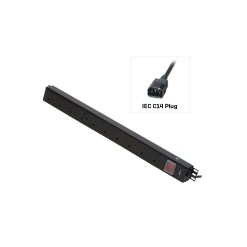 Lindy 10 Way UK Mains Sockets, Vertical PDU with IEC Mains Cable