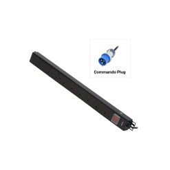 Lindy 8 Way UK Mains Sockets, Vertical PDU with Commando Plug