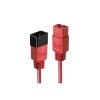 Lindy 1m IEC C19 to C20 Extension Cable, Red