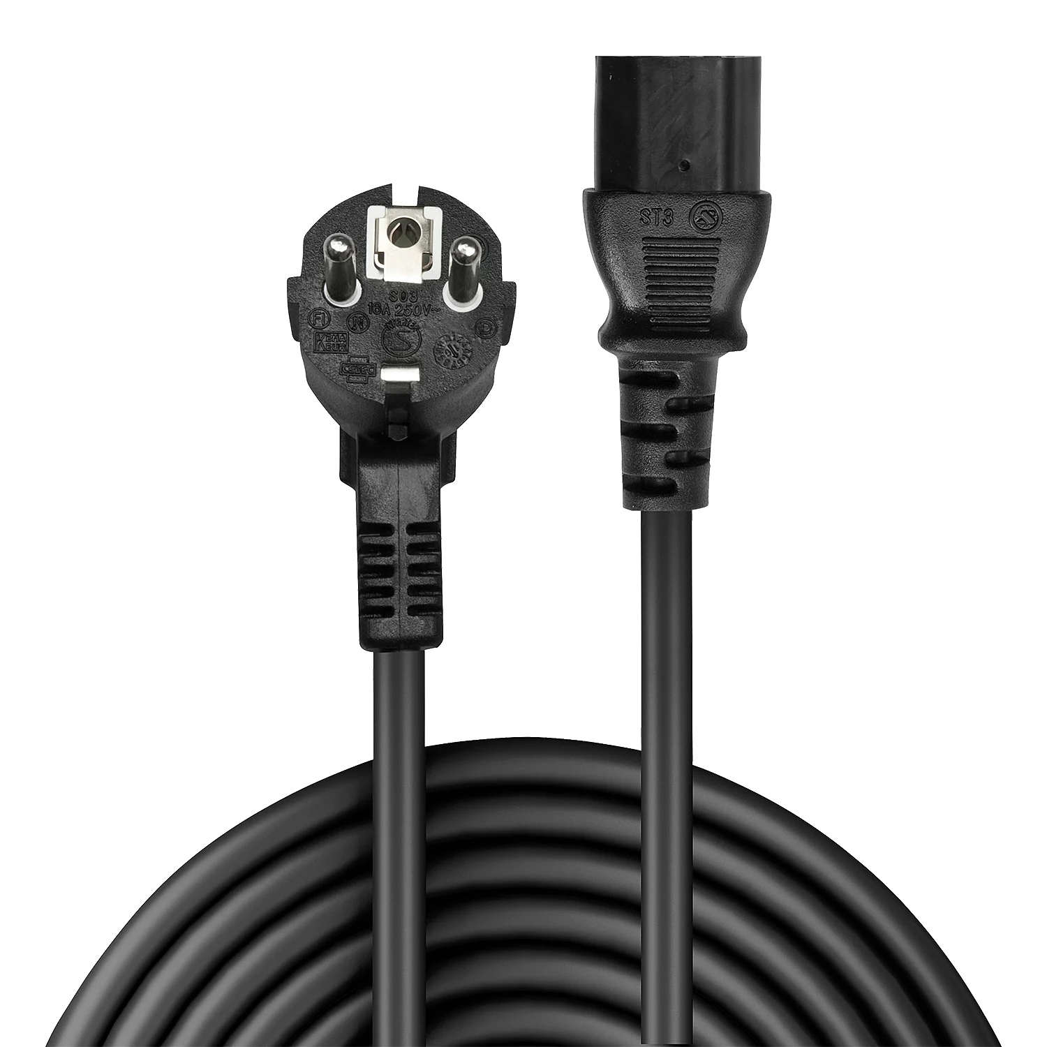 Lindy 3m Schuko 2 Pin Plug to IEC C13 Power Cable, Black - image 2