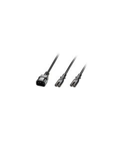 Lindy 2.5m IEC C14 to 2 x IEC C7 Splitter Extension Cable, Black