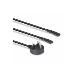 Lindy 2.5m UK 3 Pin Plug to 2 x IEC C7 Splitter Extension Cable, Black - image 3