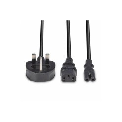 Lindy 2.5m UK 3 Pin Plug to IEC C13 and IEC C7 Splitter Extension Cable, Black - image 4