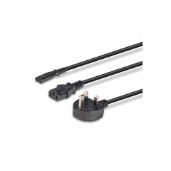 Lindy 2.5m UK 3 Pin Plug to IEC C13 and IEC C7 Splitter Extension Cable, Black - image 5