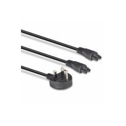 Lindy 2.5m UK 3 Pin Plug To IEC 2 x C5 Splitter Extension Cable, Black - image 3