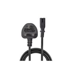 Lindy 1m UK 3 Pin Plug To IEC C7 Mains Power Cable, Black - image 2