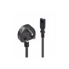 Lindy 3m UK 3 Pin Plug To IEC C7 Mains Power Cable, Black