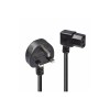 Lindy 1m UK 3 Pin Plug to Right Angled IEC C13 Mains Power Cable, Black