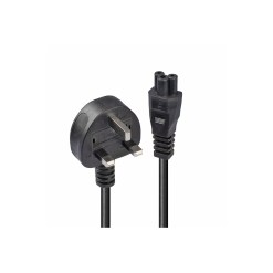 Lindy 1m UK 3 Pin to C5 Mains Cable, lead free