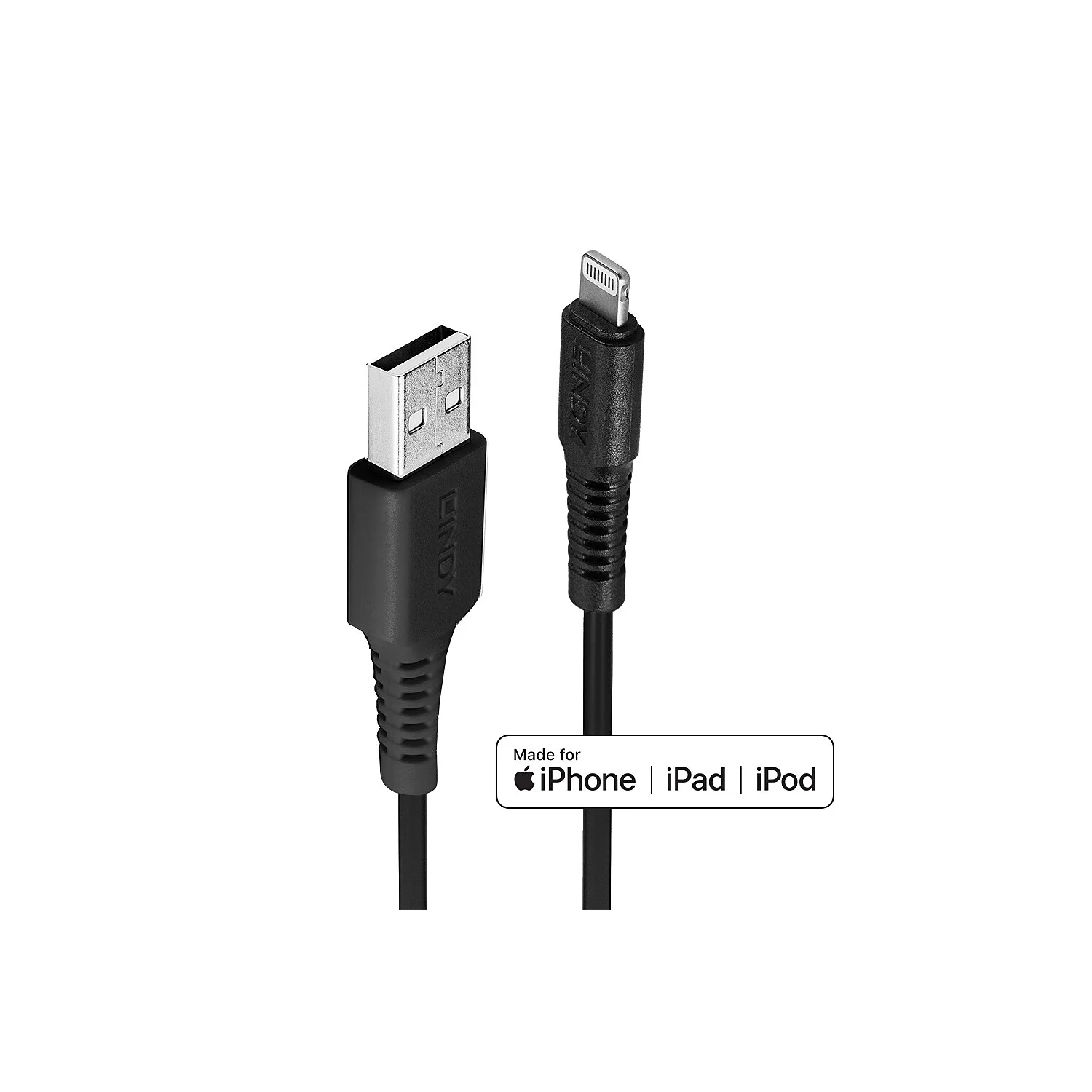 Lindy 2m USB Type A to Lightning Cable, Black