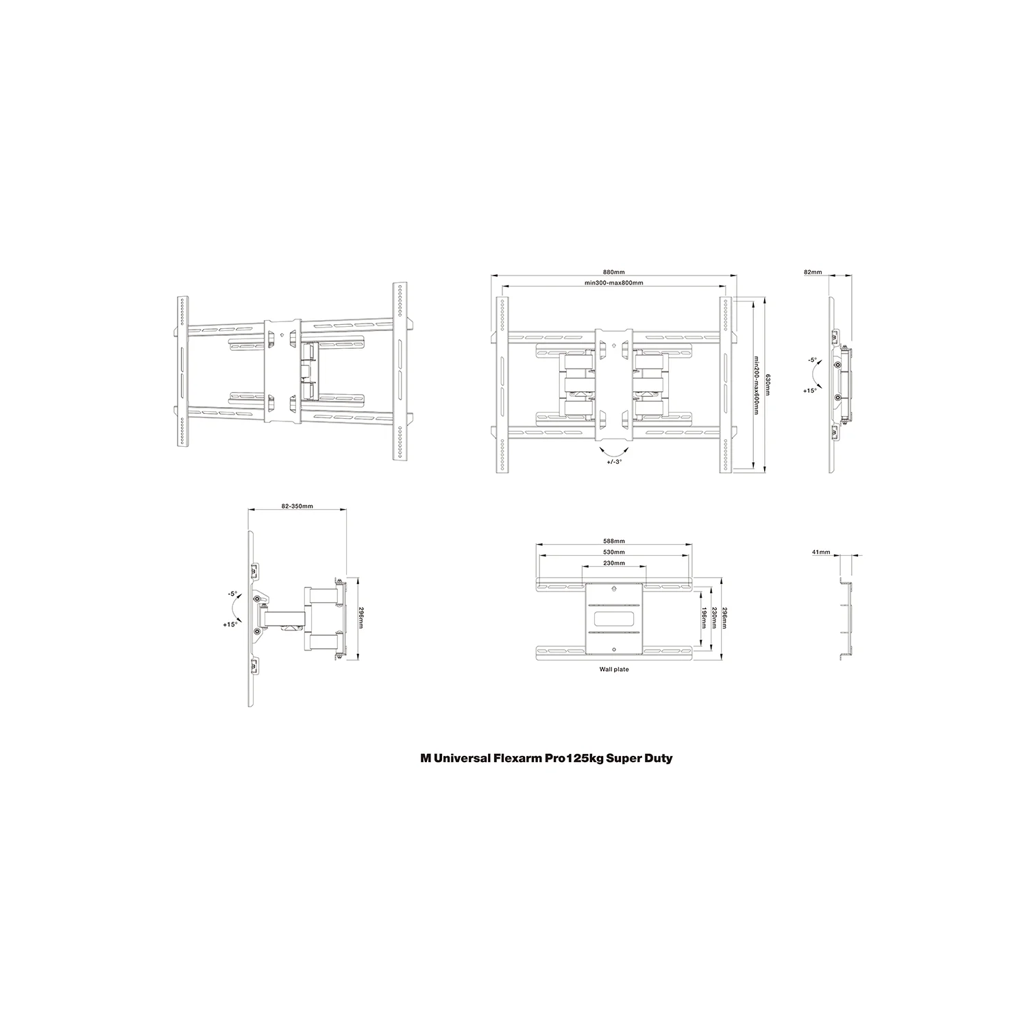 Multibrackets M Universal Flexarm Pro 125kg Super Duty - image 9