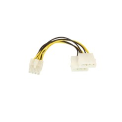 Lindy 0.15m, ATX Adapter Cable - 2 x LP4 Power Male to 8 Pin ATX Male