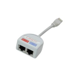Lindy Shielded Port Doubler, 1 x 10/100Base-T + 1 x Voice/Token Ring to 1 Port