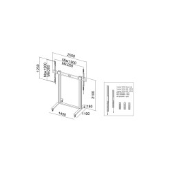 Multibrackets M Public Display Stand 210 Dual Pillar 150kg MAX Wheelbase - image 6