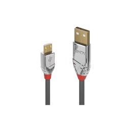 Lindy 3m USB 2.0 Type A to Micro-B Cable, Cromo Line
