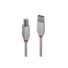 Lindy 0.2m USB 2.0 Type A to B Cable, Anthra Line, Grey