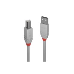 Lindy 0.2m USB 2.0 Type A to B Cable, Anthra Line, Grey