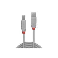 Lindy 0.2m USB 2.0 Type A to B Cable, Anthra Line, Grey - image 2
