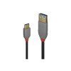 Lindy 0.15m USB 3.2 Type C to A Adapter Cable, 10Gbps, Anthra Line