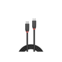 Lindy 0.5m USB 3.2 Type C to C Cable, 20Gbps, Black Line - image 2