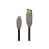 Lindy 1.5m USB 3.2 Type A to C Cable, 10Gbps, 5A, PD, Anthra Line