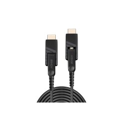 Lindy 10m Fibre Optic Hybrid Micro-HDMI 18G Cable with Detachable HDMI and DVI Connectors