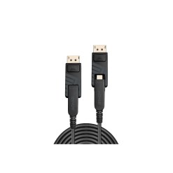 Lindy 30m Fibre Optic Hybrid Mini DisplayPort 1.4 Cable with Detachable DP Connectors