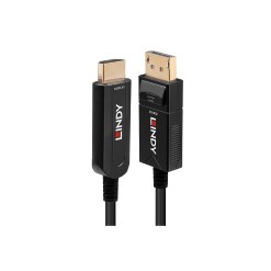 Lindy 40m Fibre Optic Hybrid DisplayPort 1.2 to HDMI 18G Cable