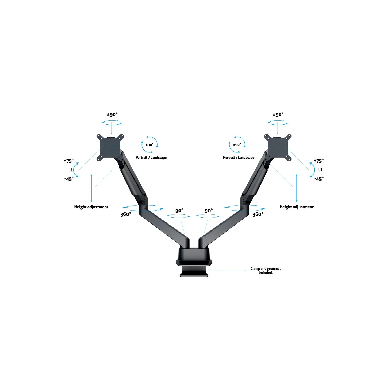 Multibrackets M VESA Gas Lift Arm Dual Side by Side Black - image 8