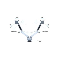 Multibrackets M VESA Gas Lift Arm Dual Side by Side Silver - image 8