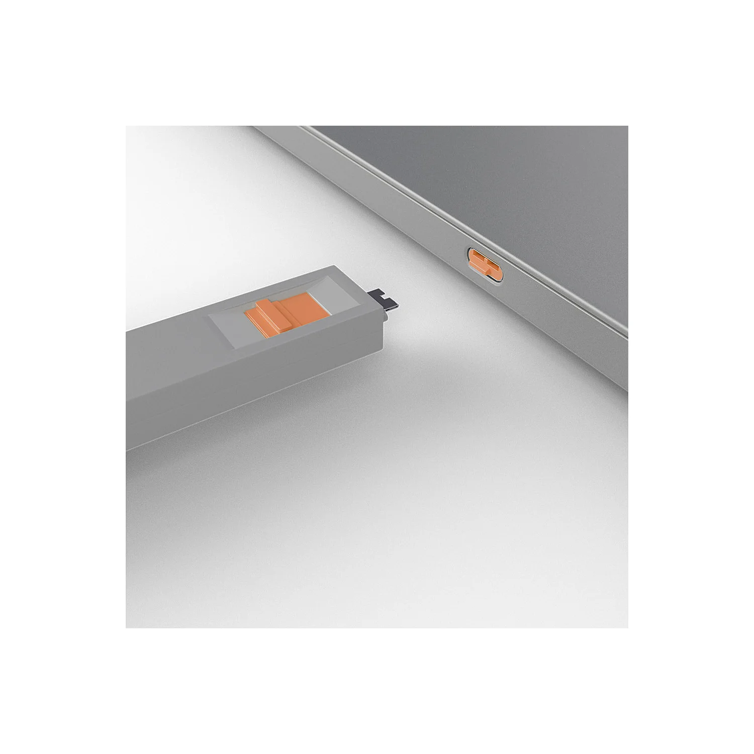 Lindy USB Type C Port Blocker Key - Pack of 4 Blockers, Orange