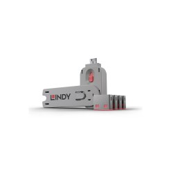 Lindy USB Port Blocker - Pack of 4, Colour Code: Pink