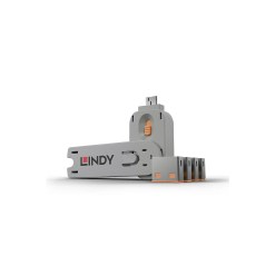 Lindy USB Port Blocker - Pack of 4 Colour Code: Orange