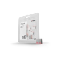 Lindy USB Port Blocker (without key) - Pack of 10, Pink